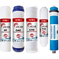 Los mejores  - JACAR - Pack Membrana + Filtros de Ósmosis Inversa de 5 etapas Universales | Compatible con todos los sistemas de…